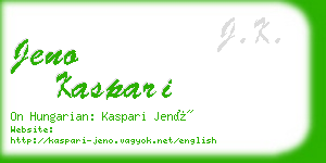 jeno kaspari business card